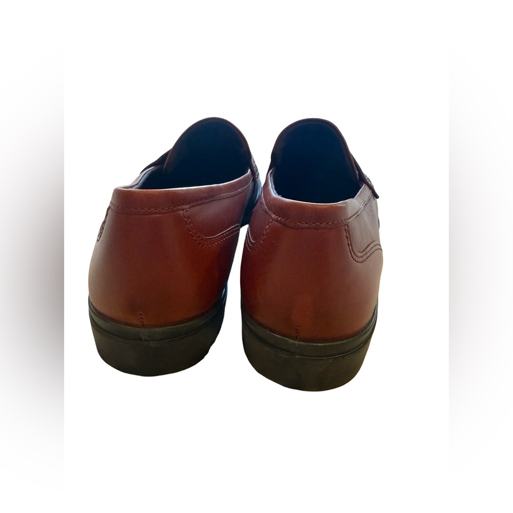 ECCO Cognac Leather Penny Loafers Womens 8 8.5 Comfort Slip On Classic Shoes - Picture 8 of 14